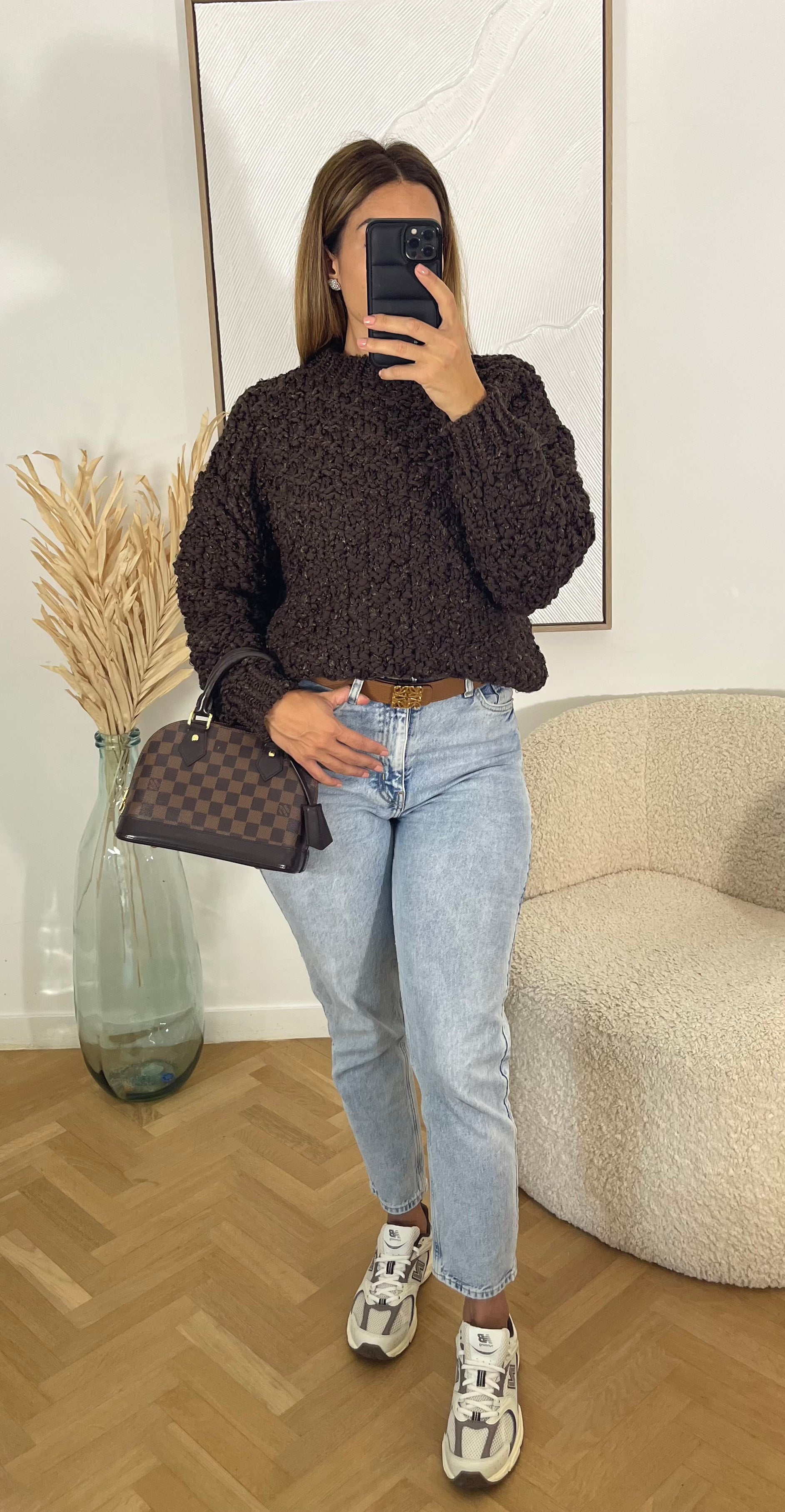 PULL GROSSE MAILLE CHOCOLAT - PREMIUM