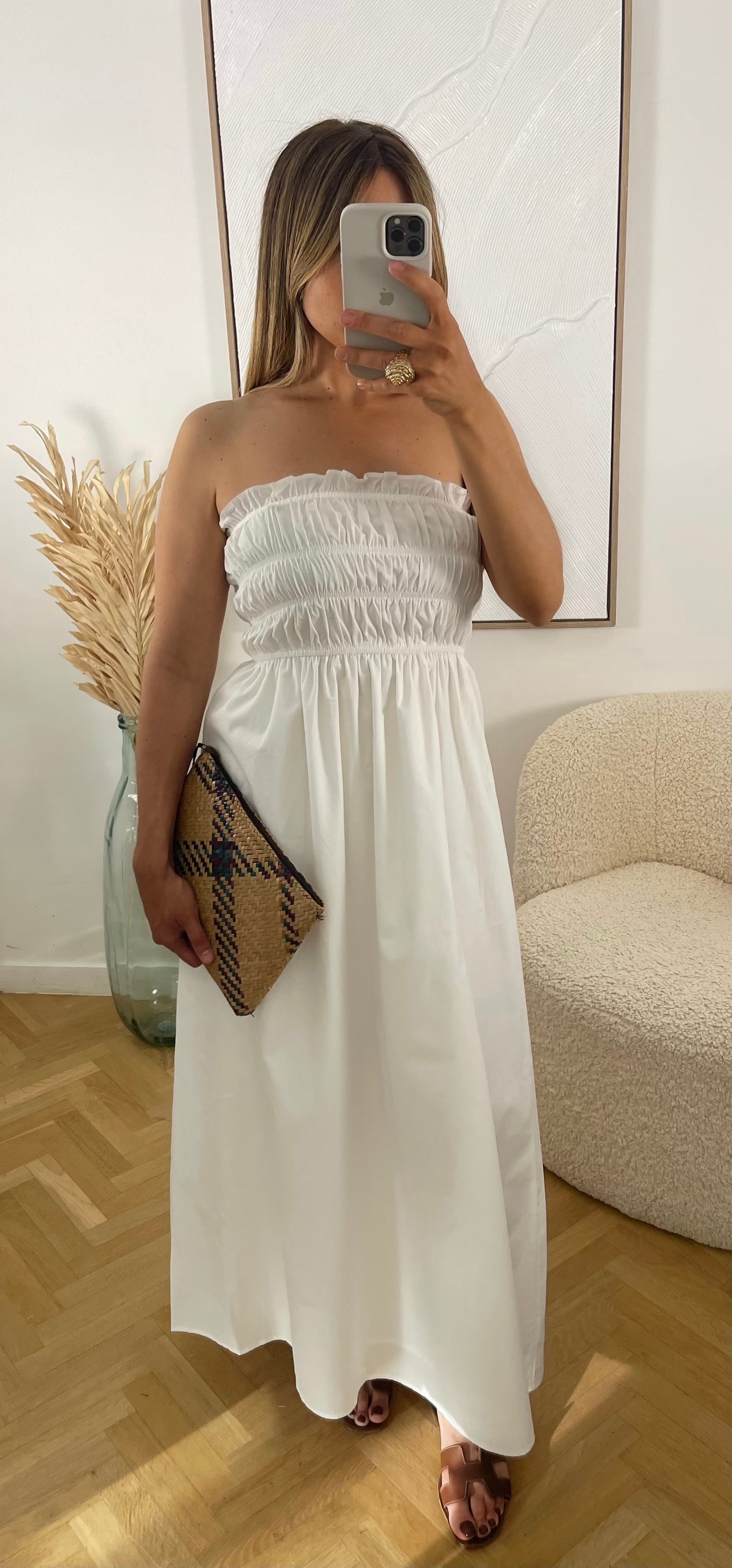 Robe smockée en popeline 100% coton