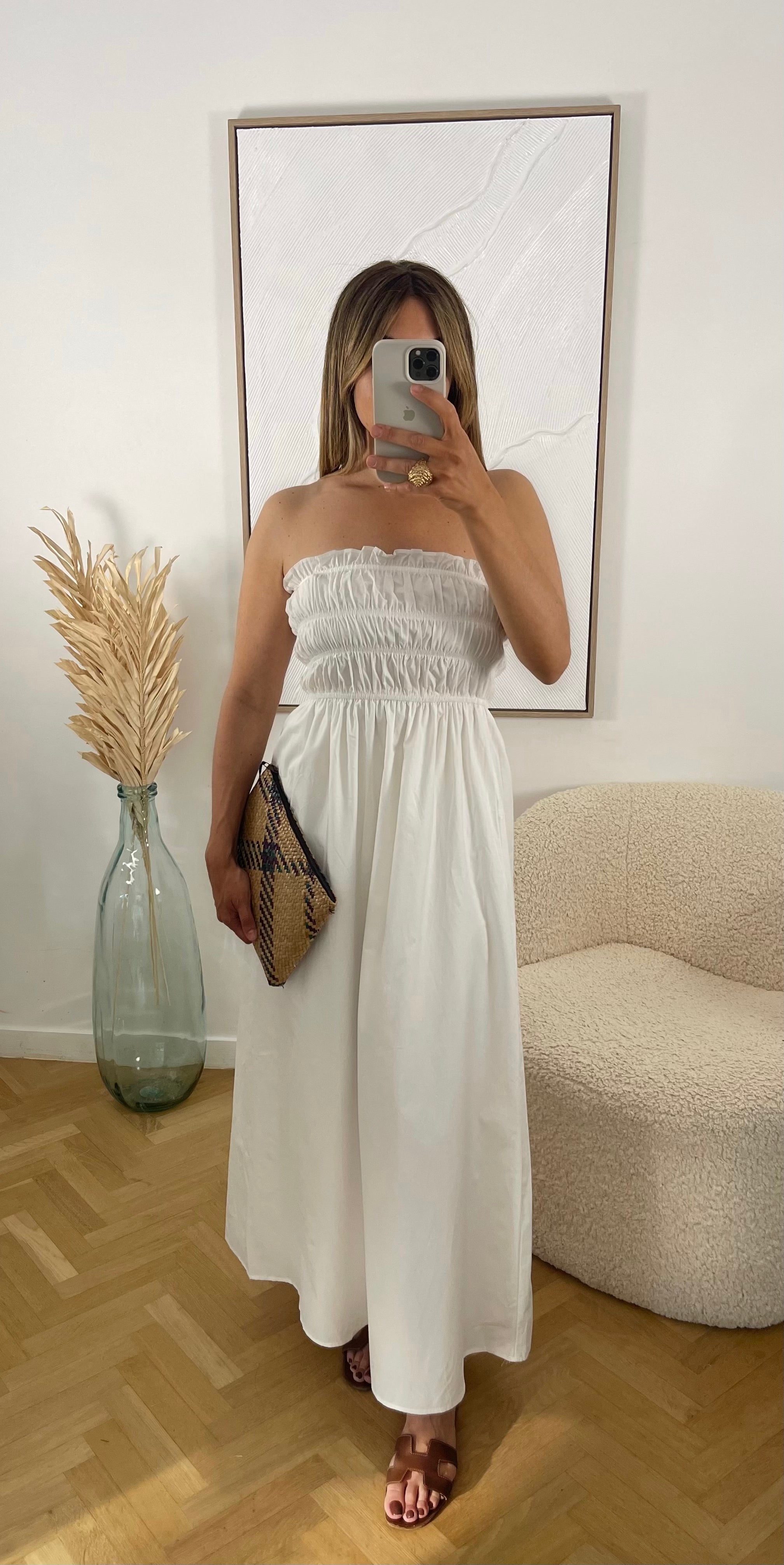 Robe smockée en popeline 100% coton