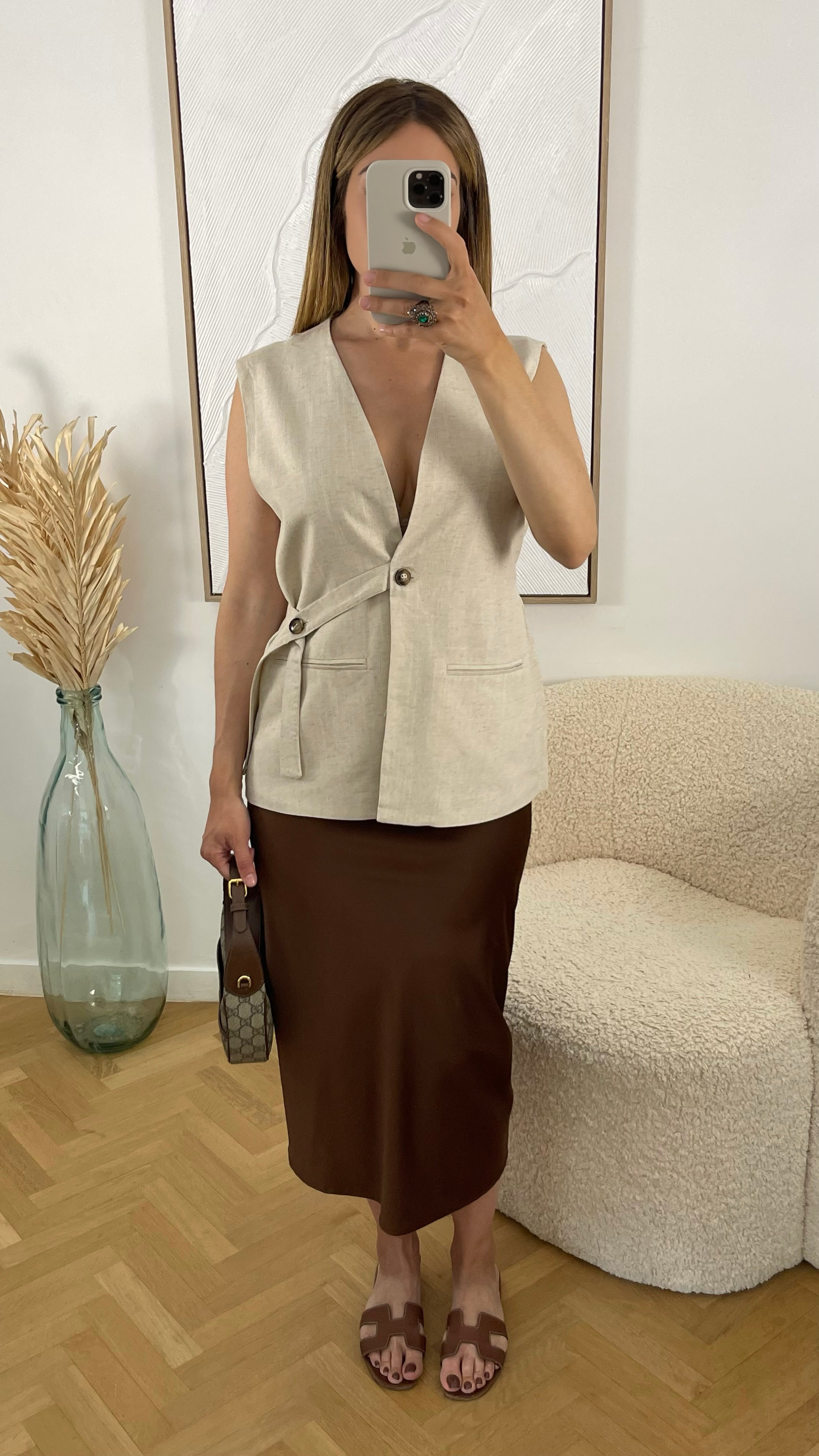 Veste sans manches en lin