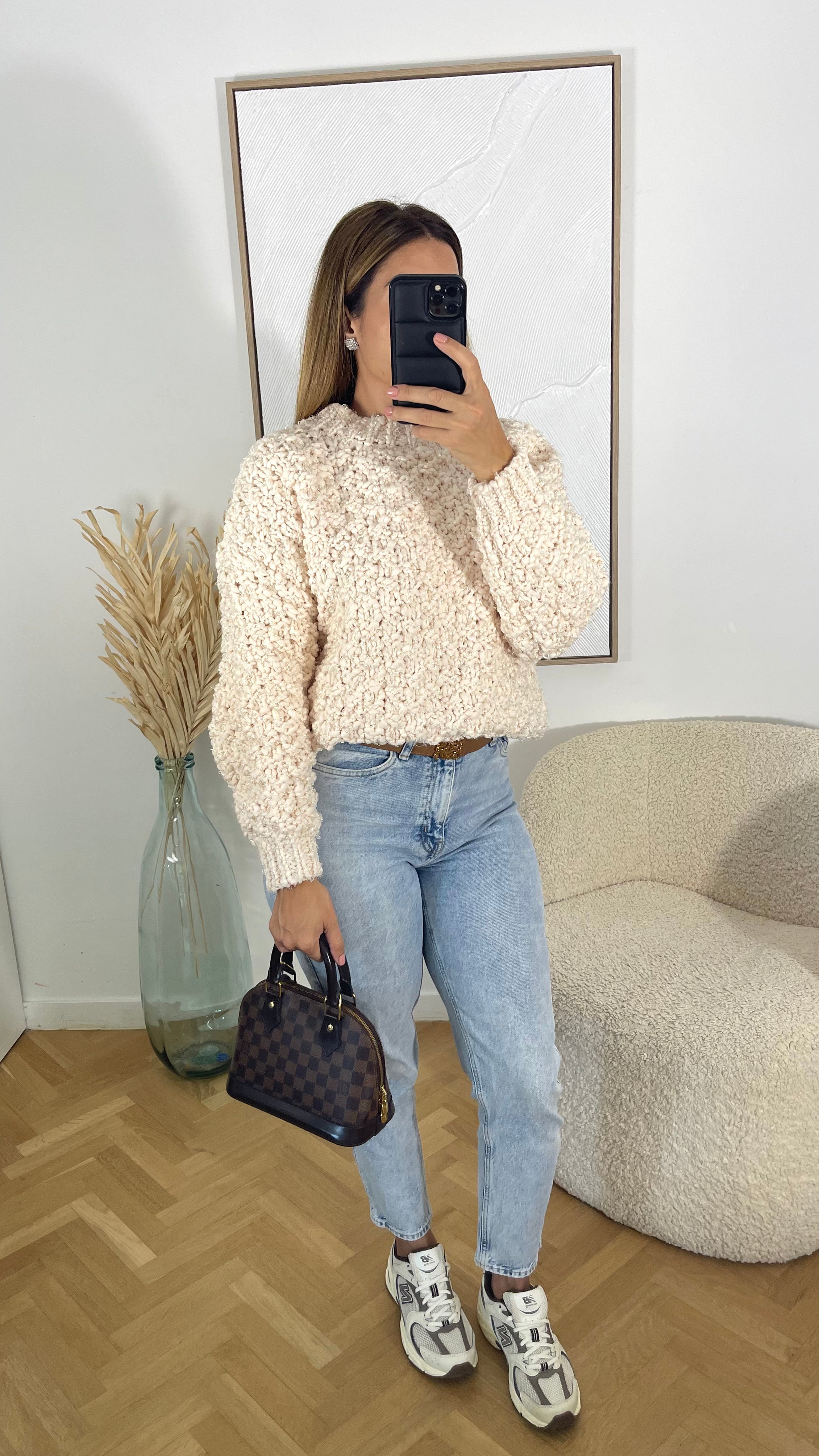 PULL GROSSE MAILLE ECRU - PREMIUM