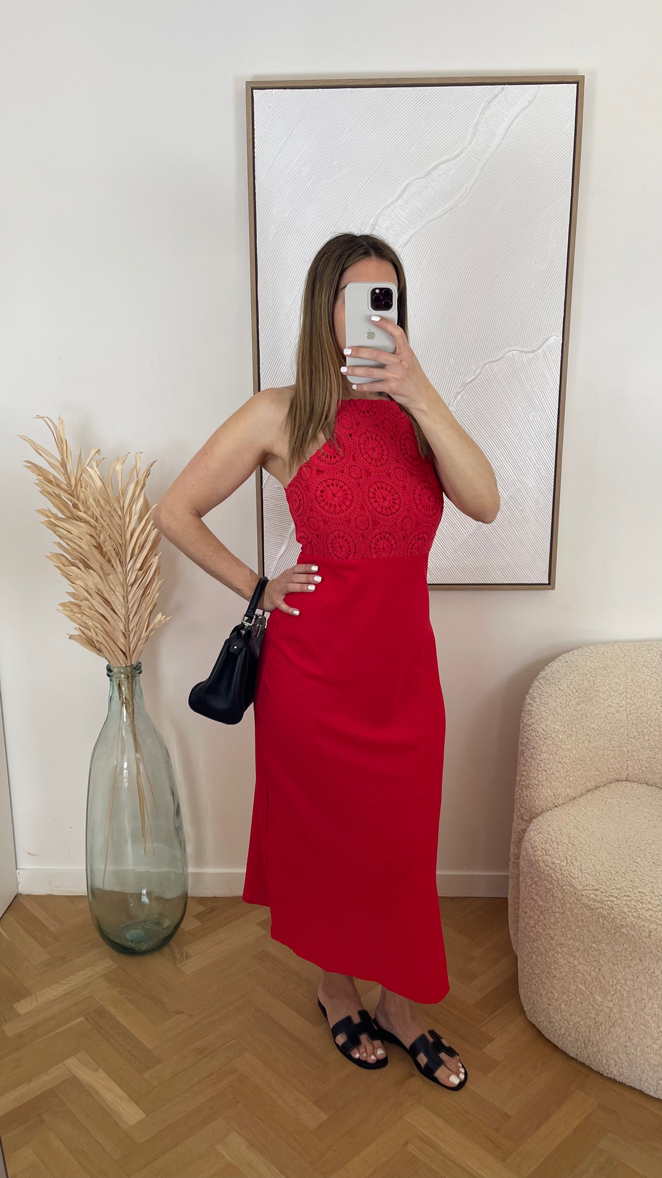 Robe en lin et crochet