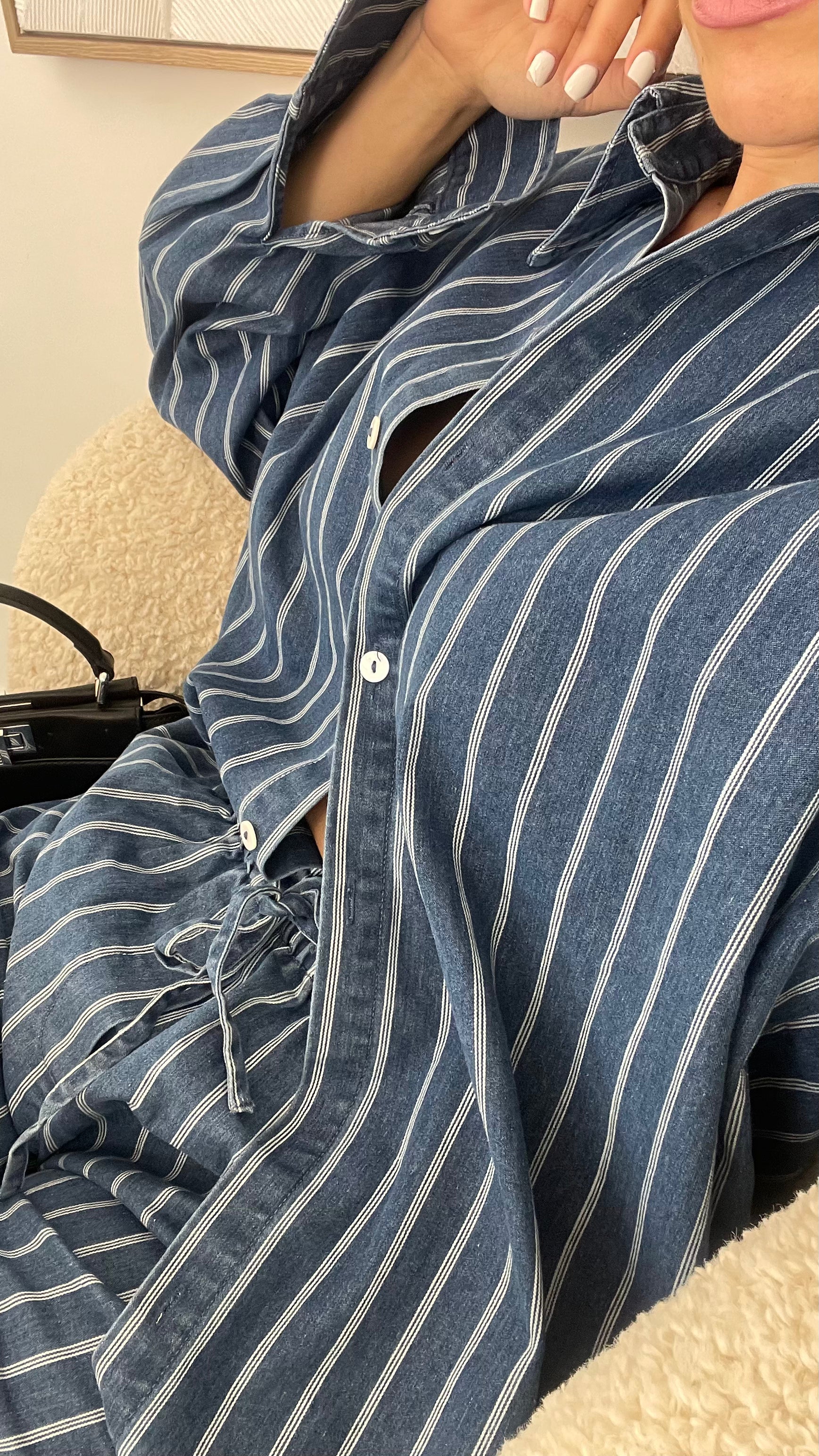 Short en jean à rayures-qualité PREMIUM
