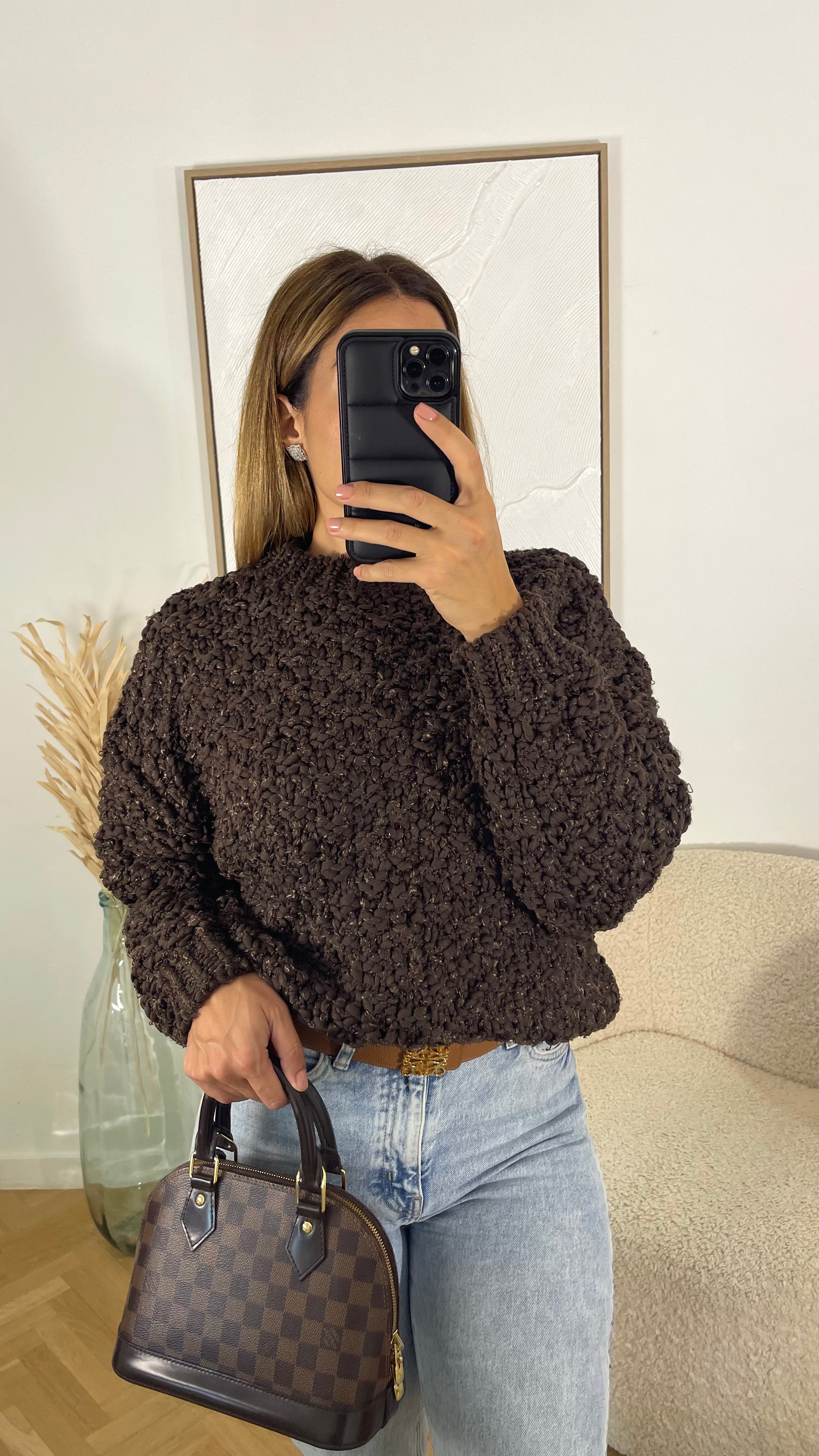 PULL GROSSE MAILLE CHOCOLAT - PREMIUM