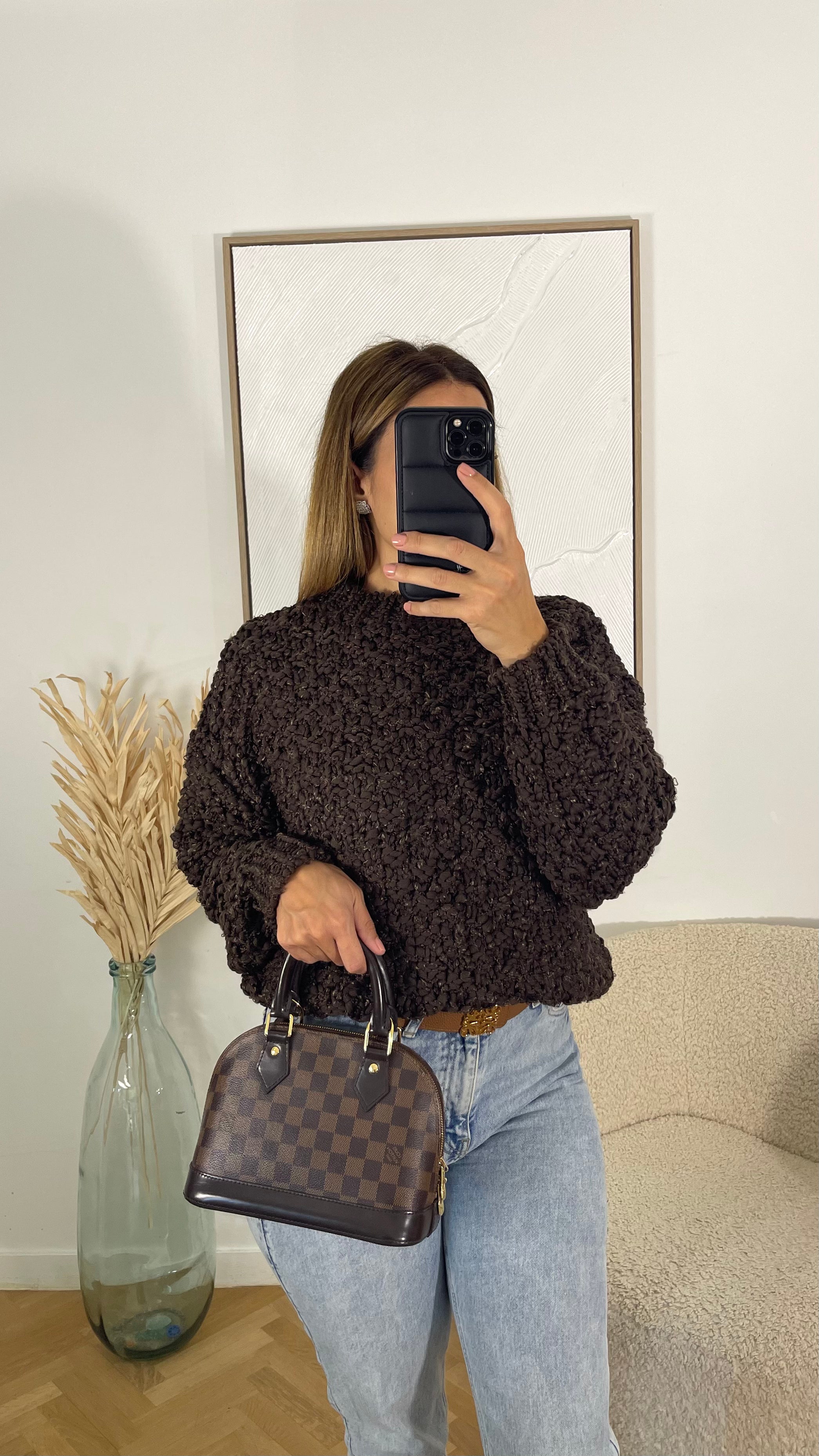 PULL GROSSE MAILLE CHOCOLAT - PREMIUM