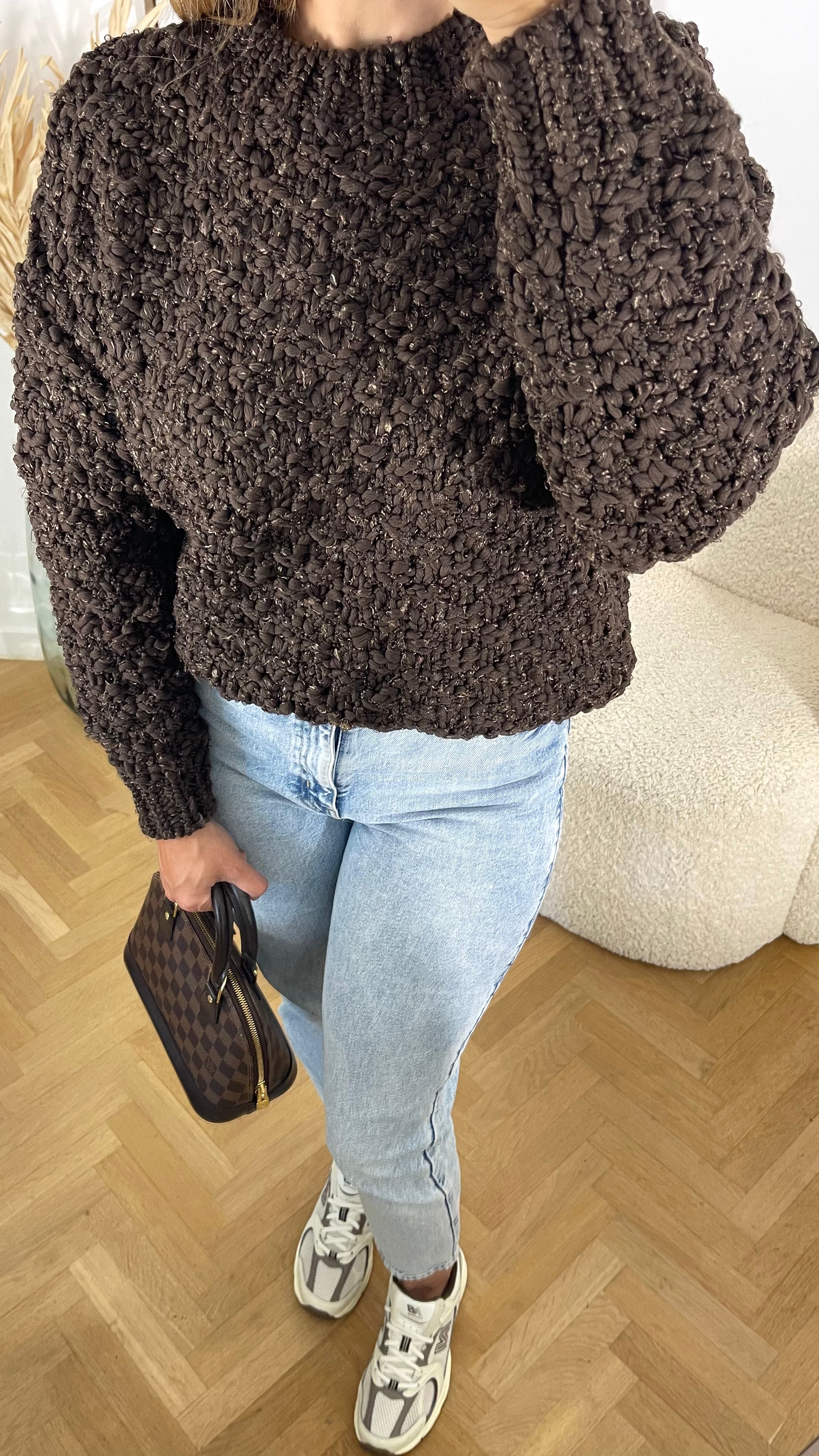 PULL GROSSE MAILLE CHOCOLAT - PREMIUM