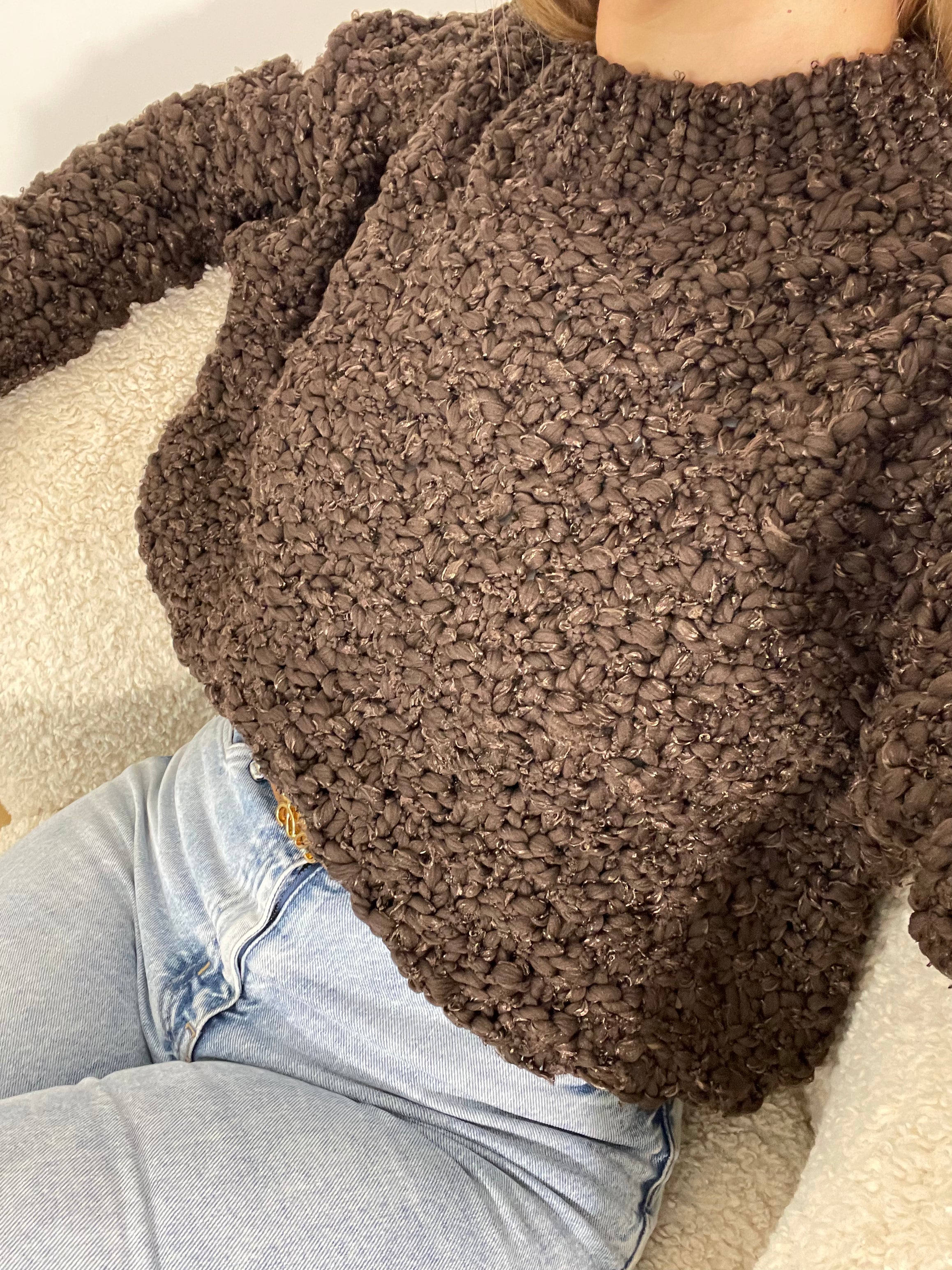 PULL GROSSE MAILLE CHOCOLAT - PREMIUM