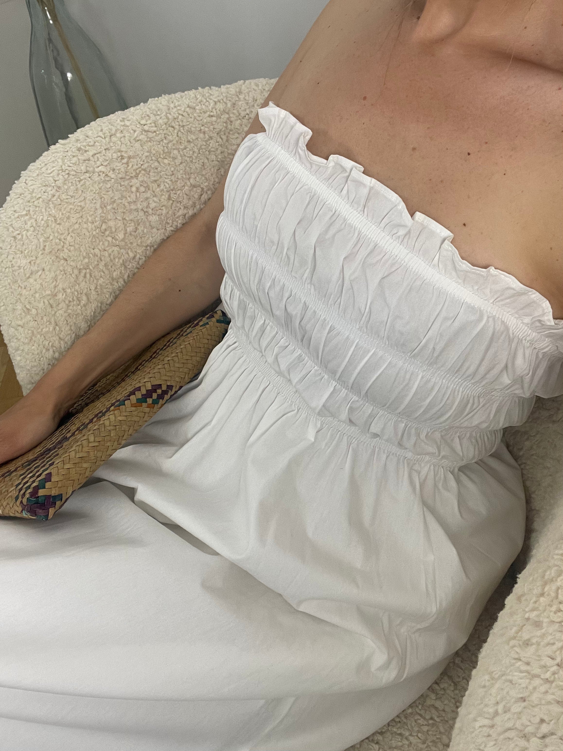 Robe smockée en popeline 100% coton